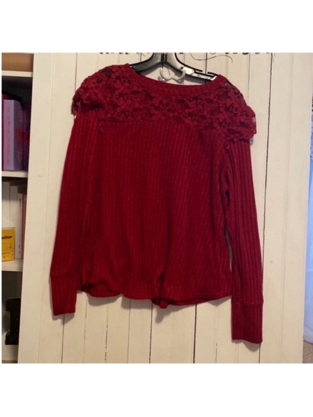 Maurices Long Sleeve Top Red Size 1X